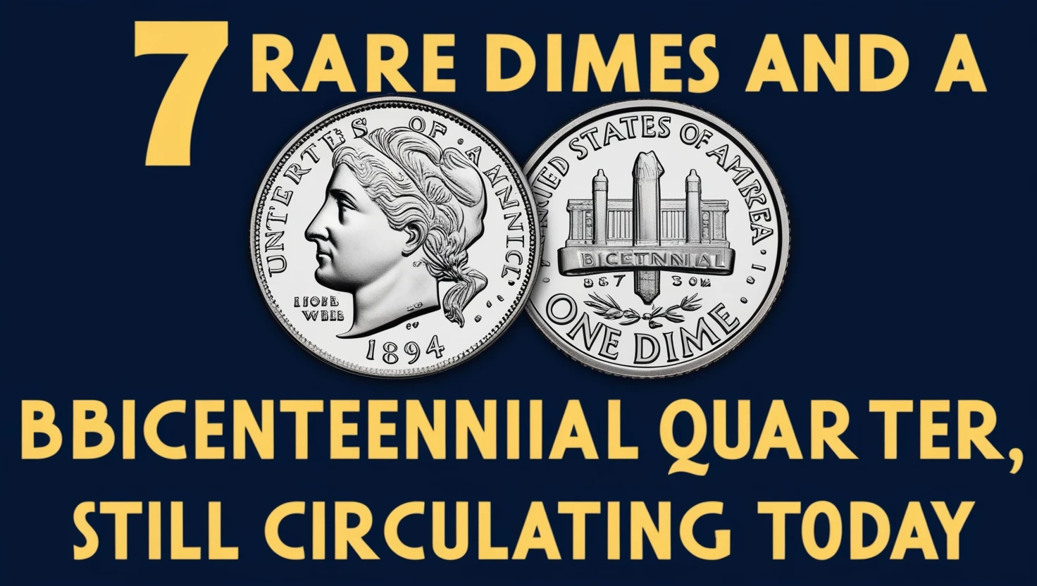 7 Rare Dimes and a Bicentennial Quarter