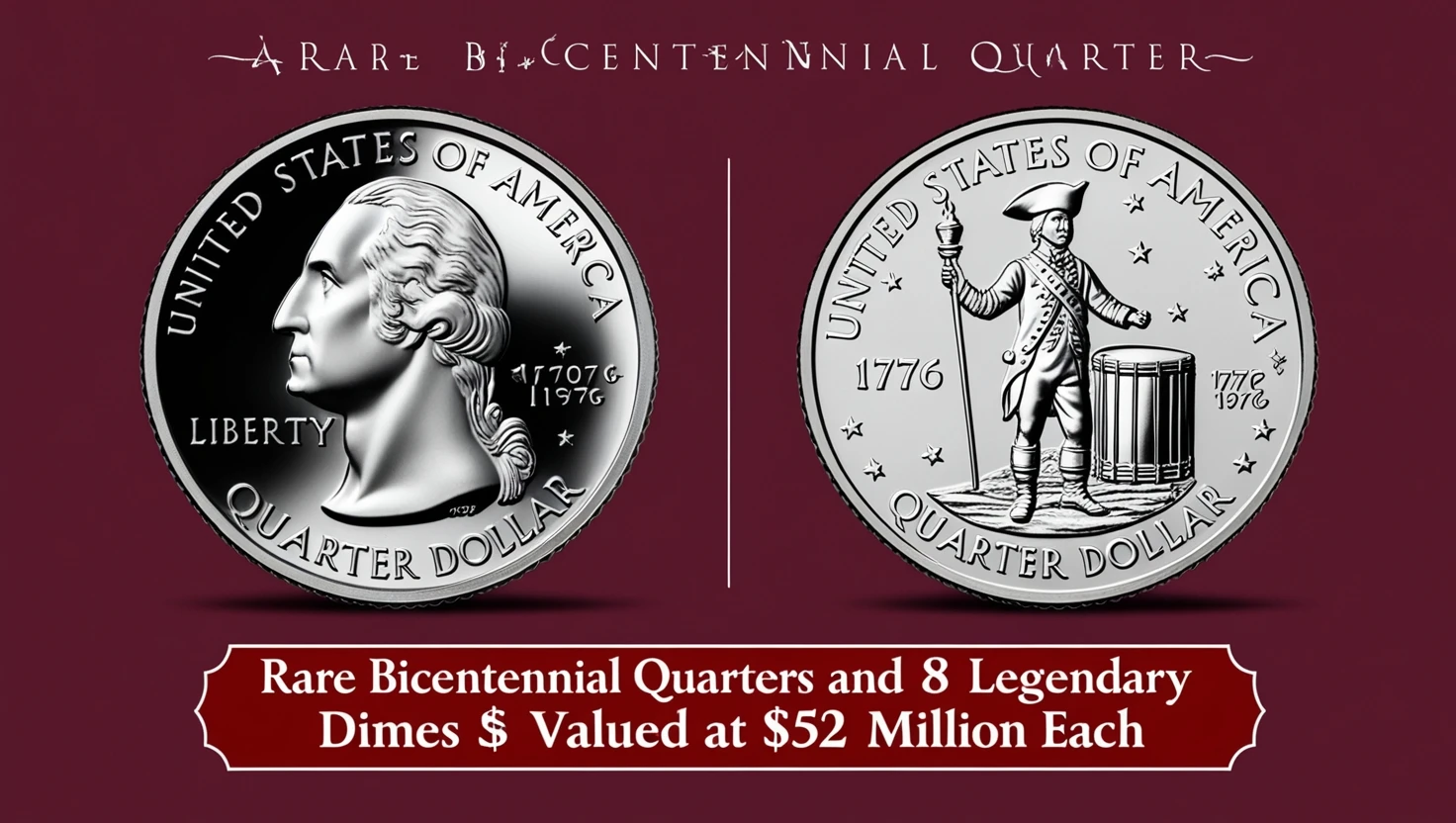 Rare Bicentennial Quarters and 8 Legendary Dimes Valued