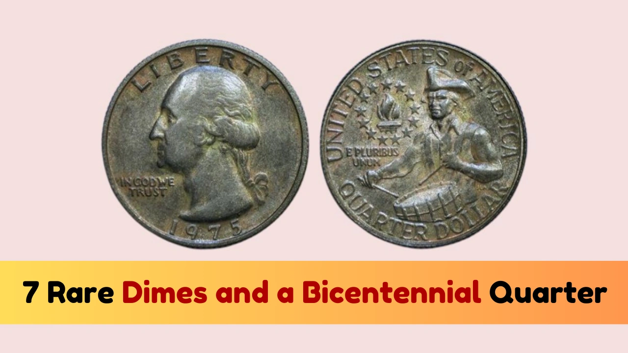 7 Rare Dimes and a Bicentennial Quarter: